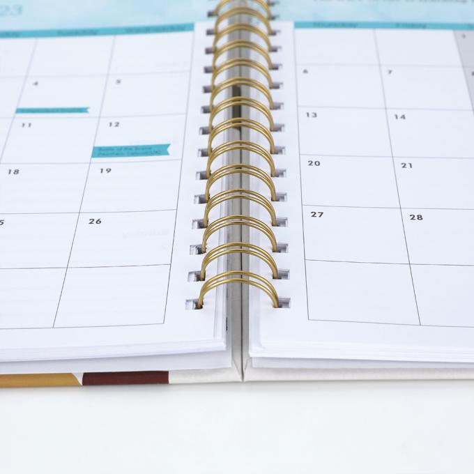 Biuro 2023-2024 A5 Kobiety Złota folia Spiral tygodniowy miesięczny Cel Dziennik Dziennik Notatnik Agenda Planner 5