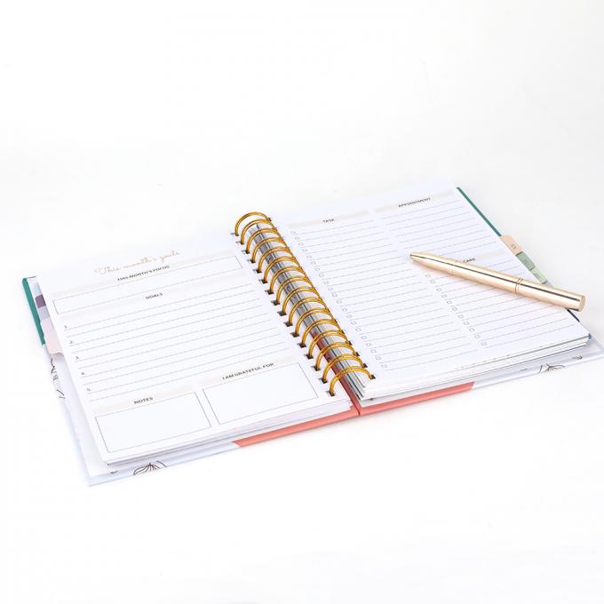 Niestandardowy wydrukowany notatnik Planner do wypełnienia A5 Daily Monthly Planner Twarda okładka 5