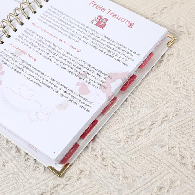 Złota folia spiralna planista ślubny dla A5 organizator książki gościnnej kwiatowej 9