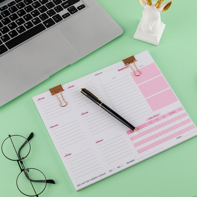Tłuszcz papierowy Nieznany termin Agenda Celem Codzienny Miesięczny Roczny Spiralny Dziennik Planner Habit Tracker 6