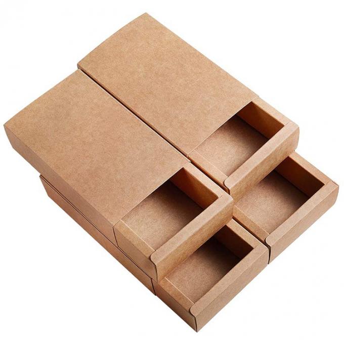 CMYK Custom Logo Candy Gift Packaging Brązowa szuflada Kraft Paper Box Na festiwalny żeton 1