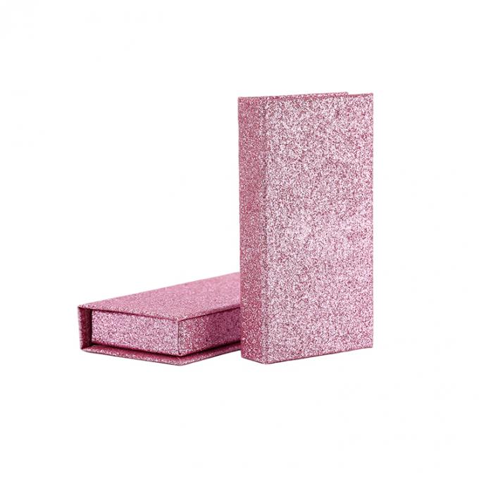 Logo niestandardowe Pink Glitter False Eyelash Retail Stand Box z kartonową strukturą 3