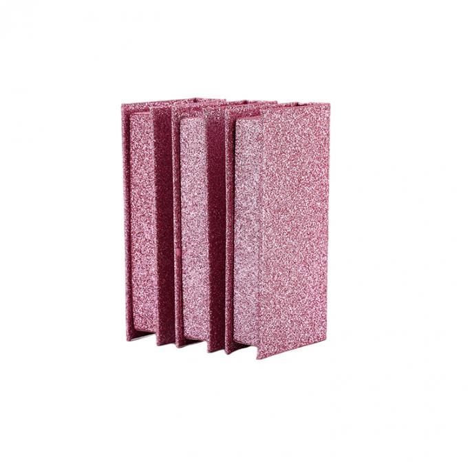 Logo niestandardowe Pink Glitter False Eyelash Retail Stand Box z kartonową strukturą 1