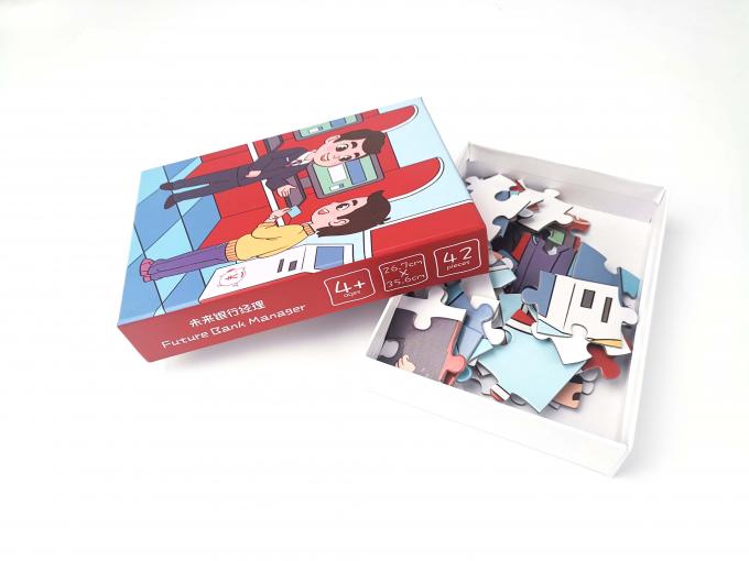 Niestandardowe drukowane pokrywy papieru z kartonu sztabkowego Mat Lamination Puzzles Puzzles Packaging Box 2