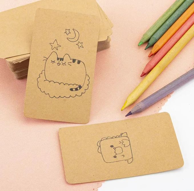 Papier Blank Kraft wizytówki DIY graffiti wizytówka Word Memory Card 2